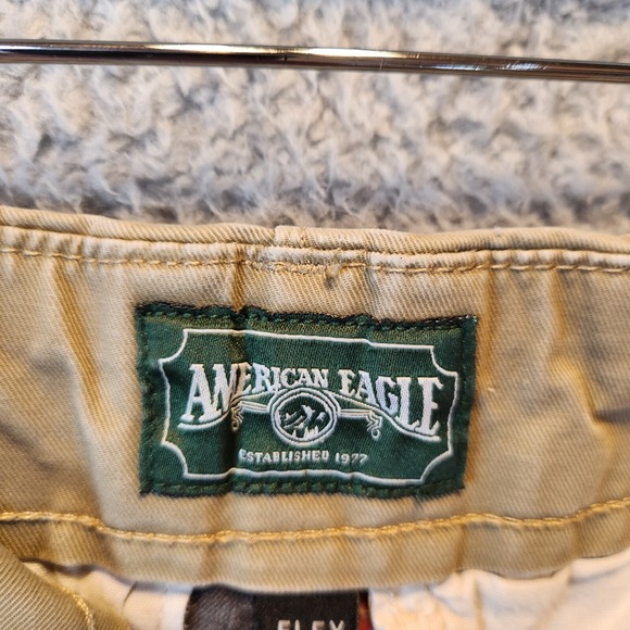 American Eagle Outfitters Pants Men's 29 X 30 Tan Cotton Slim Fit Straight Leg - Picture 6 of 16